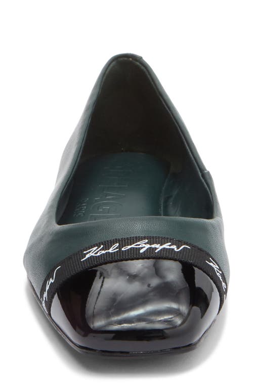 Karl Lagerfeld Paris Zofia Cap Toe Ballet Flat In Green