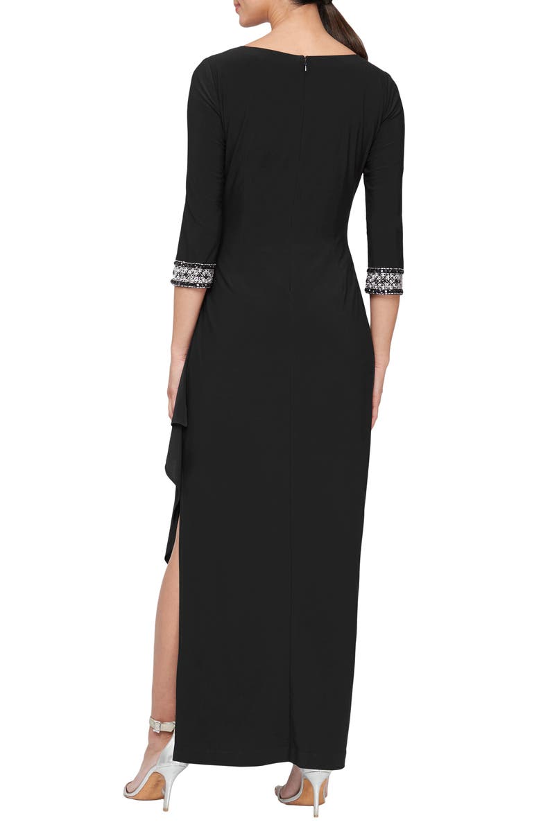 Alex Evenings Embellished Side Ruched Gown, Alternate, color,