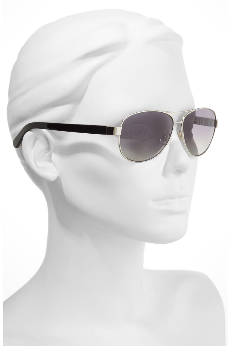 'dalia' 58mm polarized aviator sunglasses, Alternate, color, SILVER/ BLACK