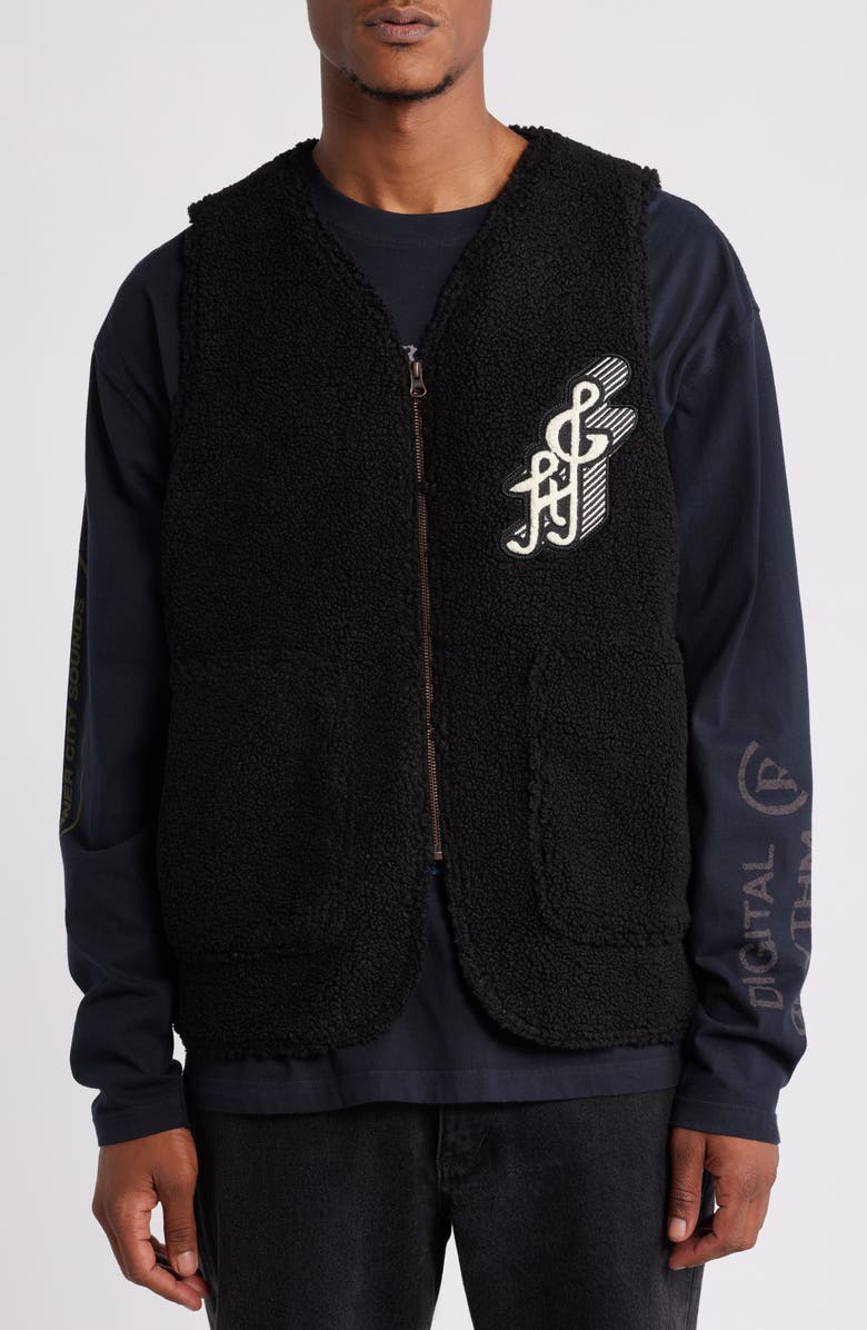 HONOR THE GIFT Teddy Notes Embroidered High Pile Fleece Vest, Alternate, color,