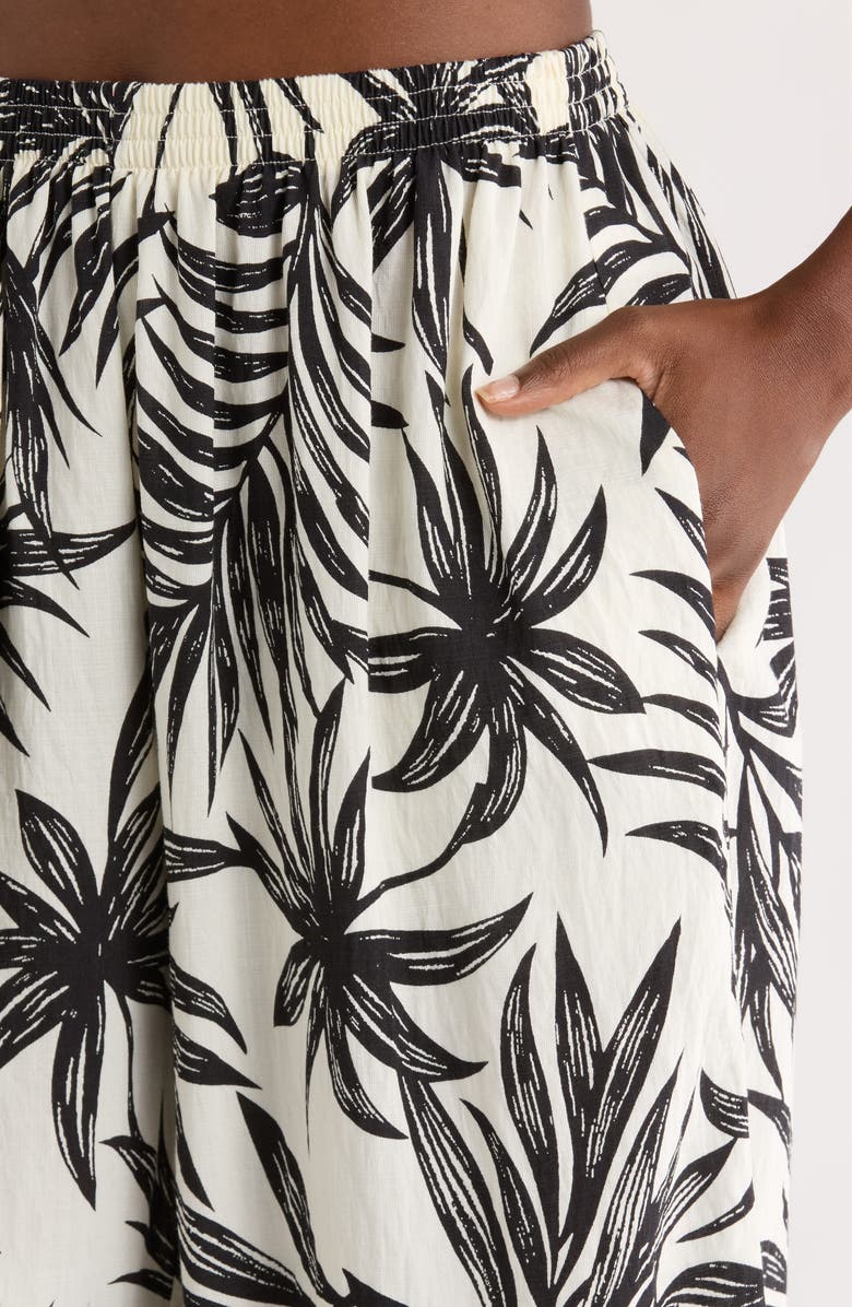 MELLODAY Print Wide Leg Pants, Alternate, color, Black White