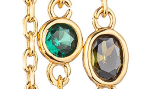 Eye Candy Los Angeles Cascade Pastel Rainbow Drop Earrings In Gold