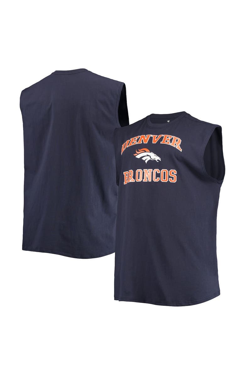 PROFILE Men's Navy Denver Broncos Big & Tall Muscle Tank Top, Alternate, color, 
