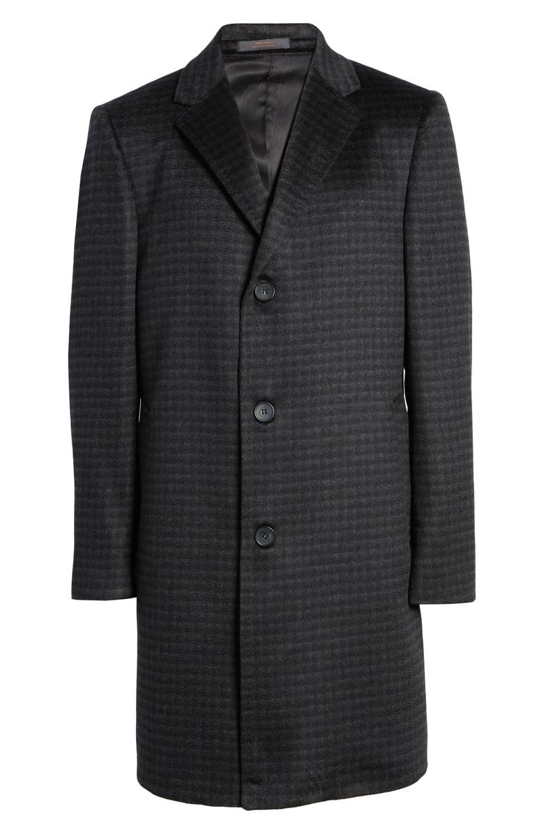 Monte Rosso Cameron Check Cashmere Overcoat, Alternate, color,