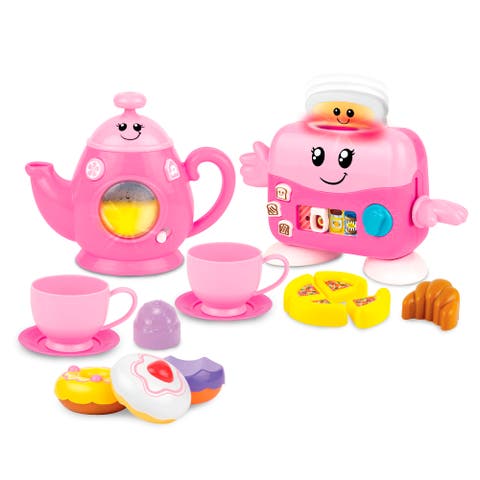 Mycook Master Toast 'N Fun Tea Set, Pink, Lights & Sounds, Kids