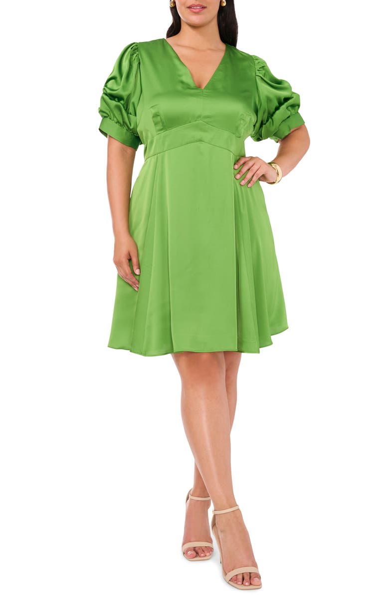 1.STATE Bubble Sleeve Satin Dress, Main, color, 