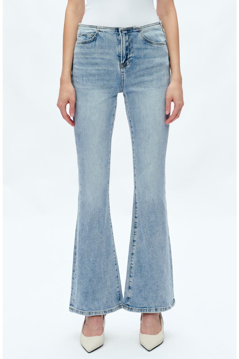 Bandless Flare Jeans, Main, color, LIGHT BLUE