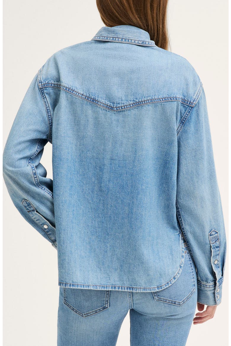 Oversize Denim Western Shirt, Alternate, color, UPTOWN WASH