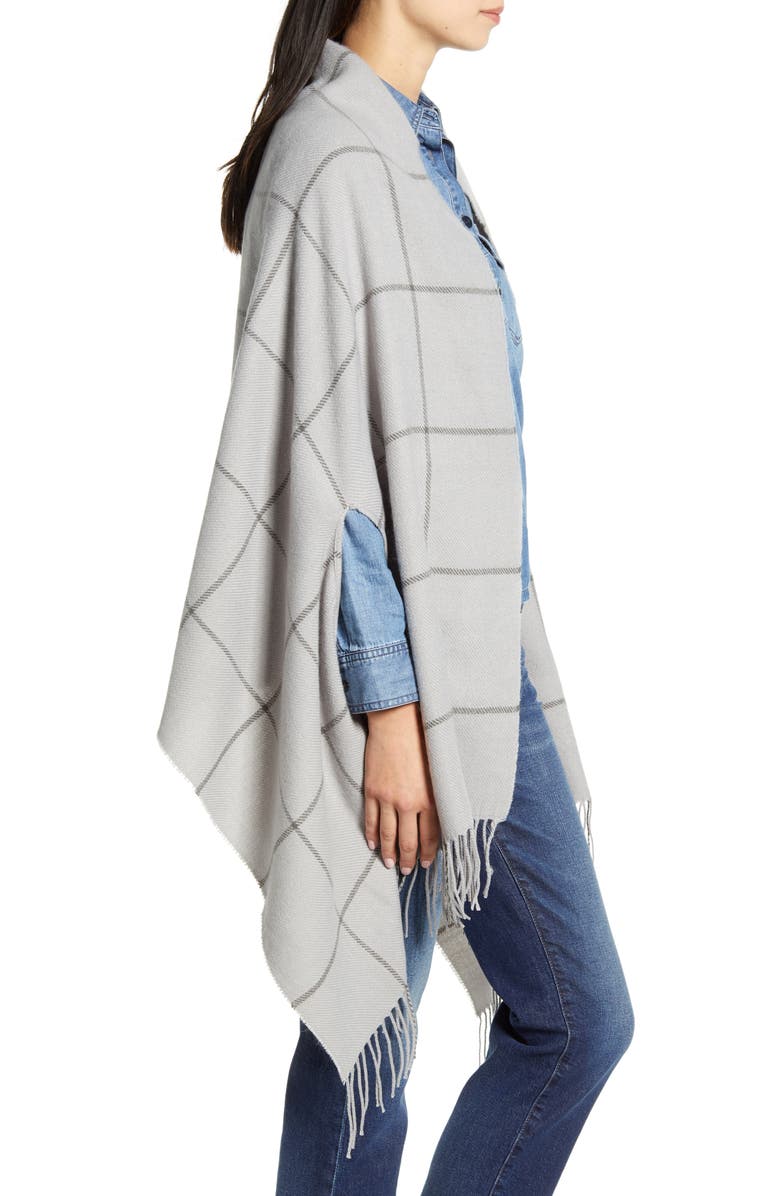 Madewell Windowpane Cape Scarf, Alternate, color,