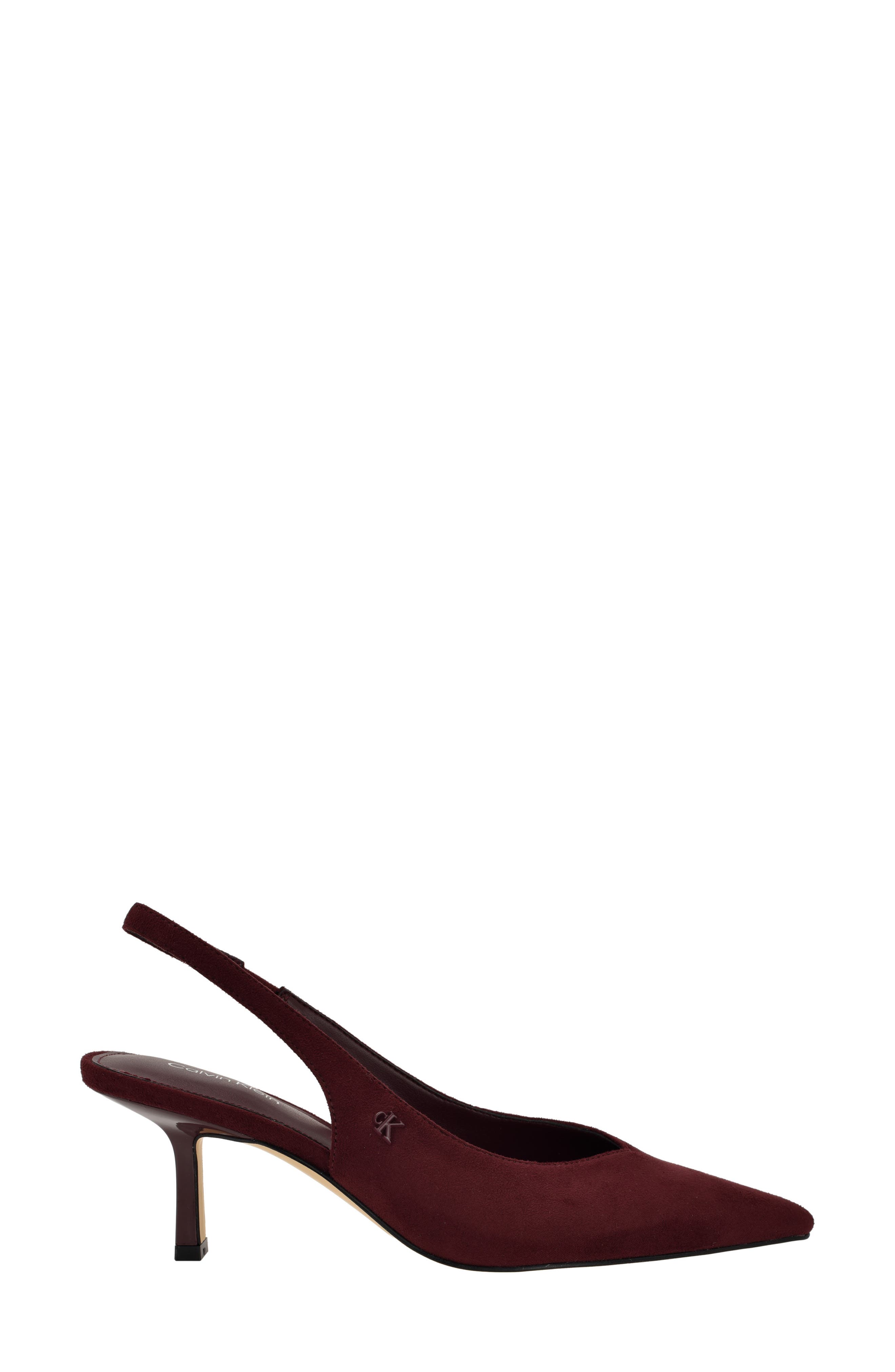 Chellie Pointed Toe Slingback Pump, Alternate, color, DARK RED
