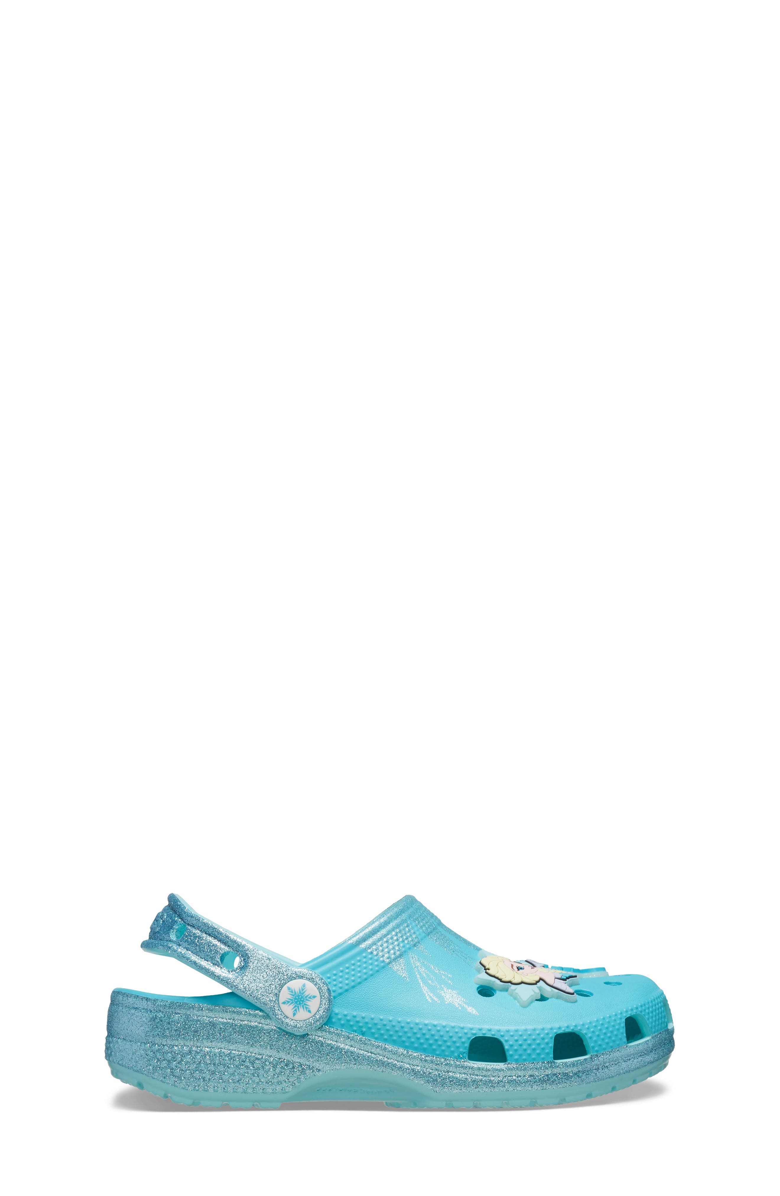 CROCS Kids' Disney Frozen Classic Clog in Turquoise Multi 