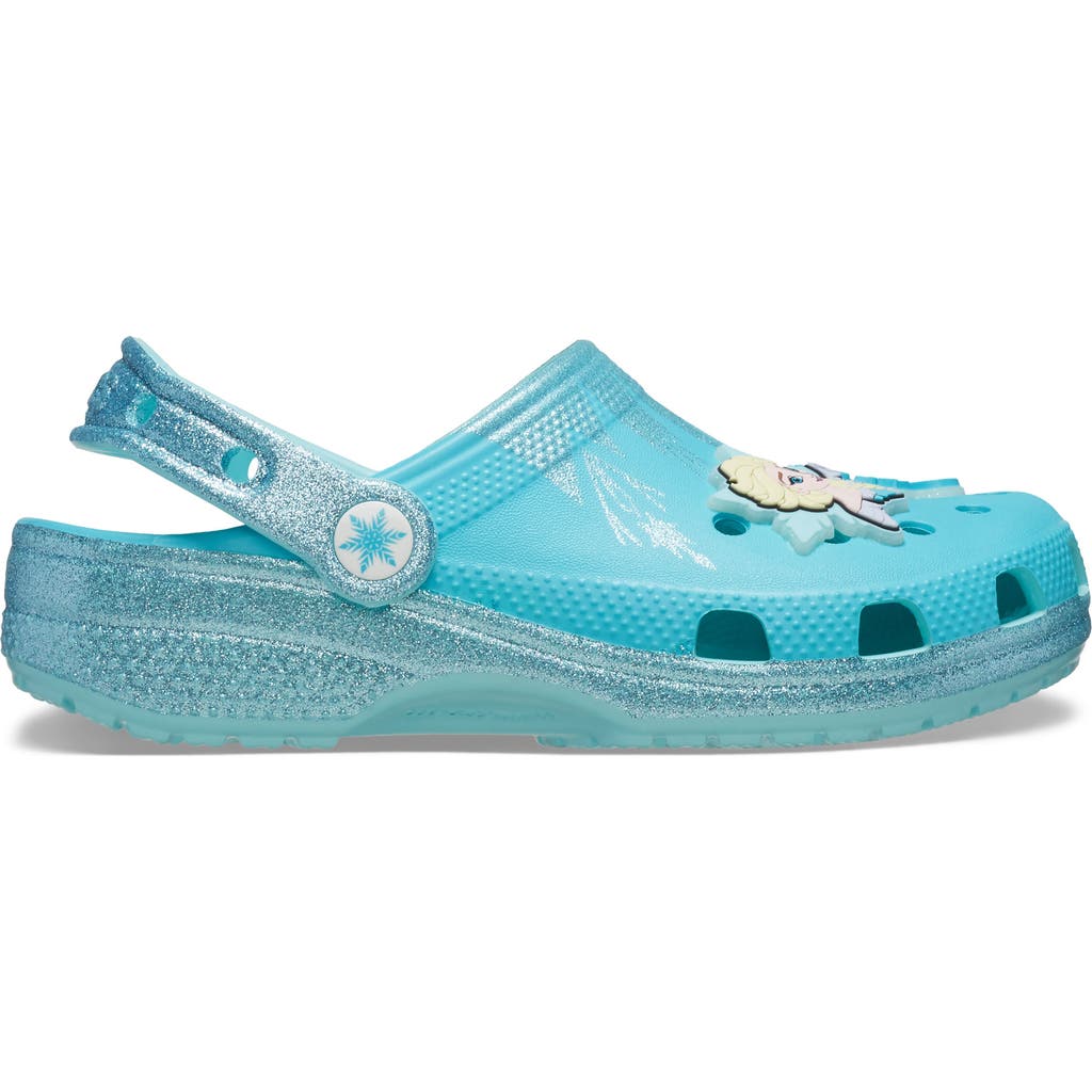 CROCS Kids' Disney Frozen Classic Clog in Turquoise Multi