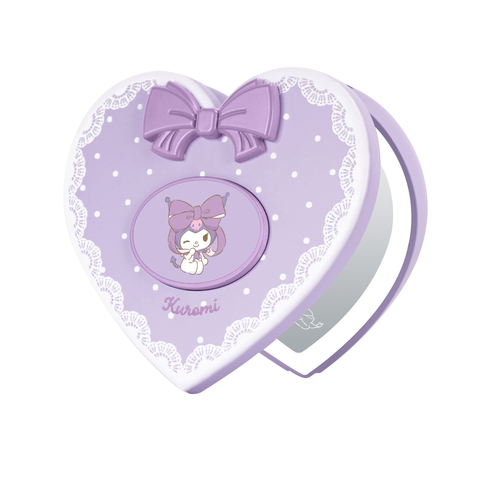 Kuromi Lovely Ribbon Led Heart Compact Mirror