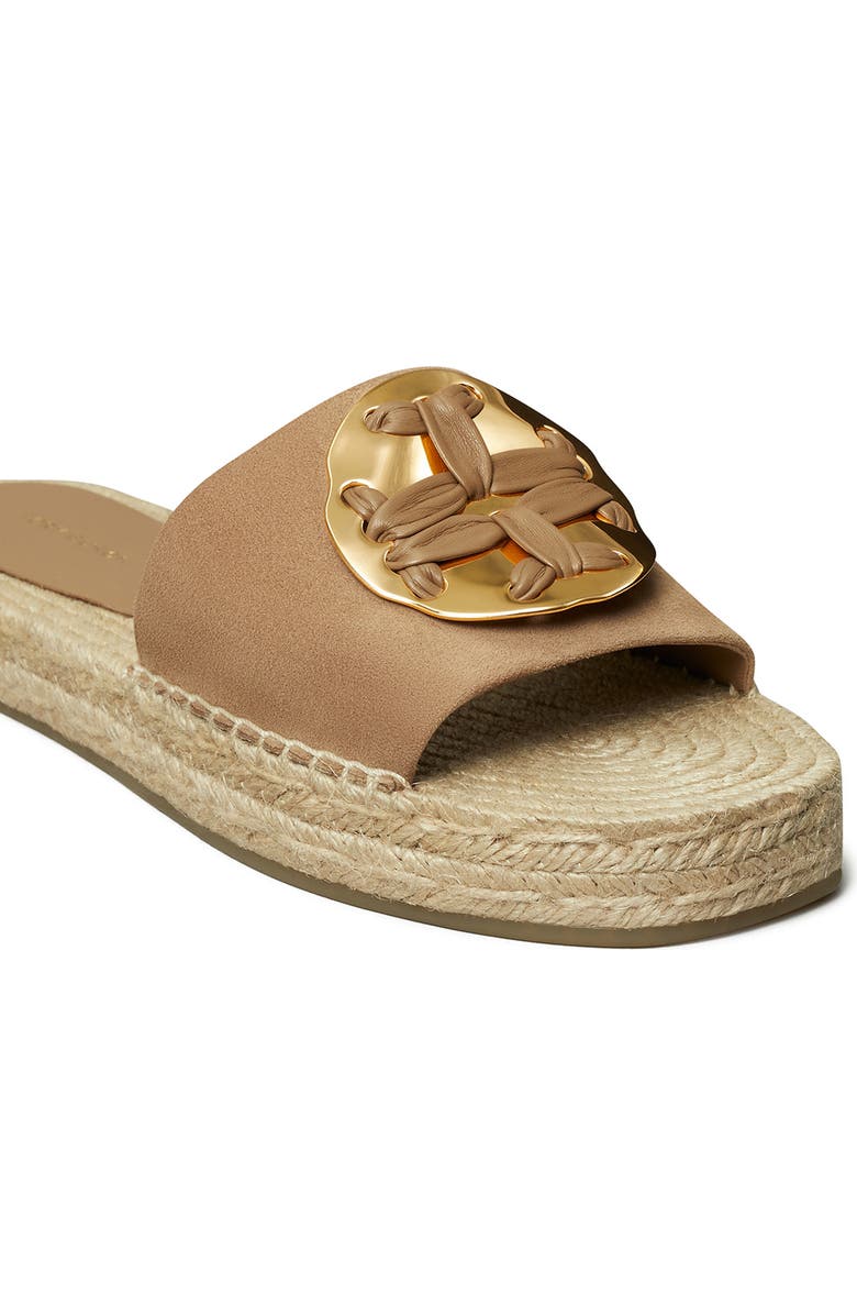 Tory Burch Woven Double T Espadrille Slide Sandal, Alternate, color,