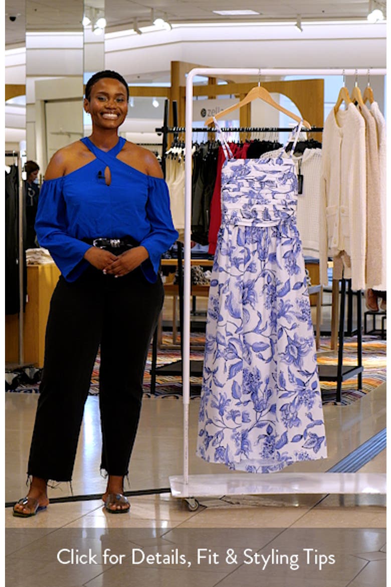 Pleated Back Cutout Cotton Maxi Sundress video