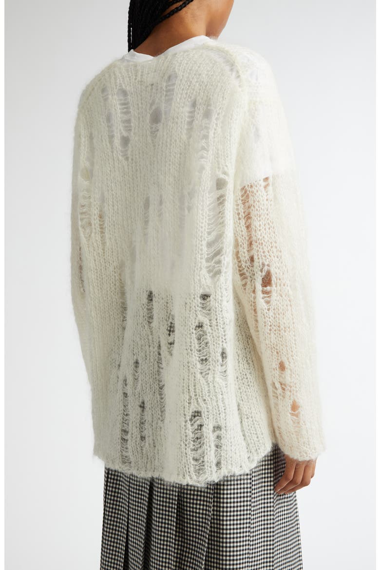 Open Knit Mohair & Wool Blend Sweater, Alternate, color, OFF-WHITE