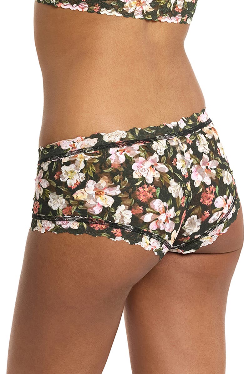 Hanky Panky Print Boyshorts, Alternate, color, Dark Room Blooms
