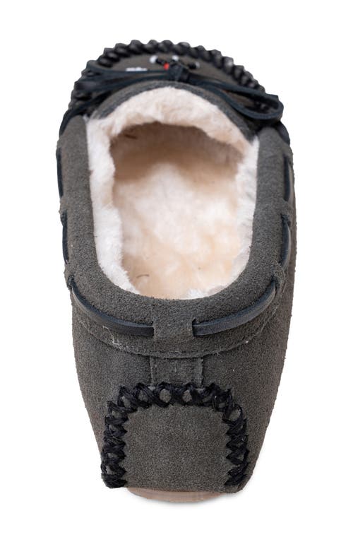 Minnetonka Thunderbird Animikii Faux Fur Lined Slipper In Gray