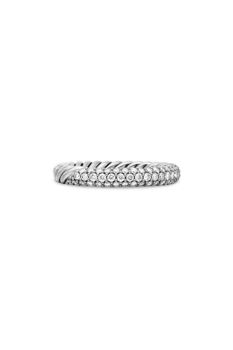 'Petite' Pavé Ring with Diamonds, Main, color, DIAMOND