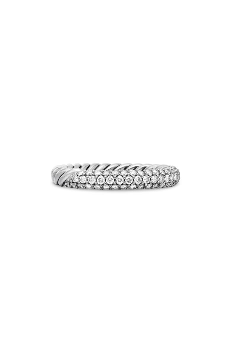 David Yurman 'Petite' Pavé Ring with Diamonds, Main, color, Diamond