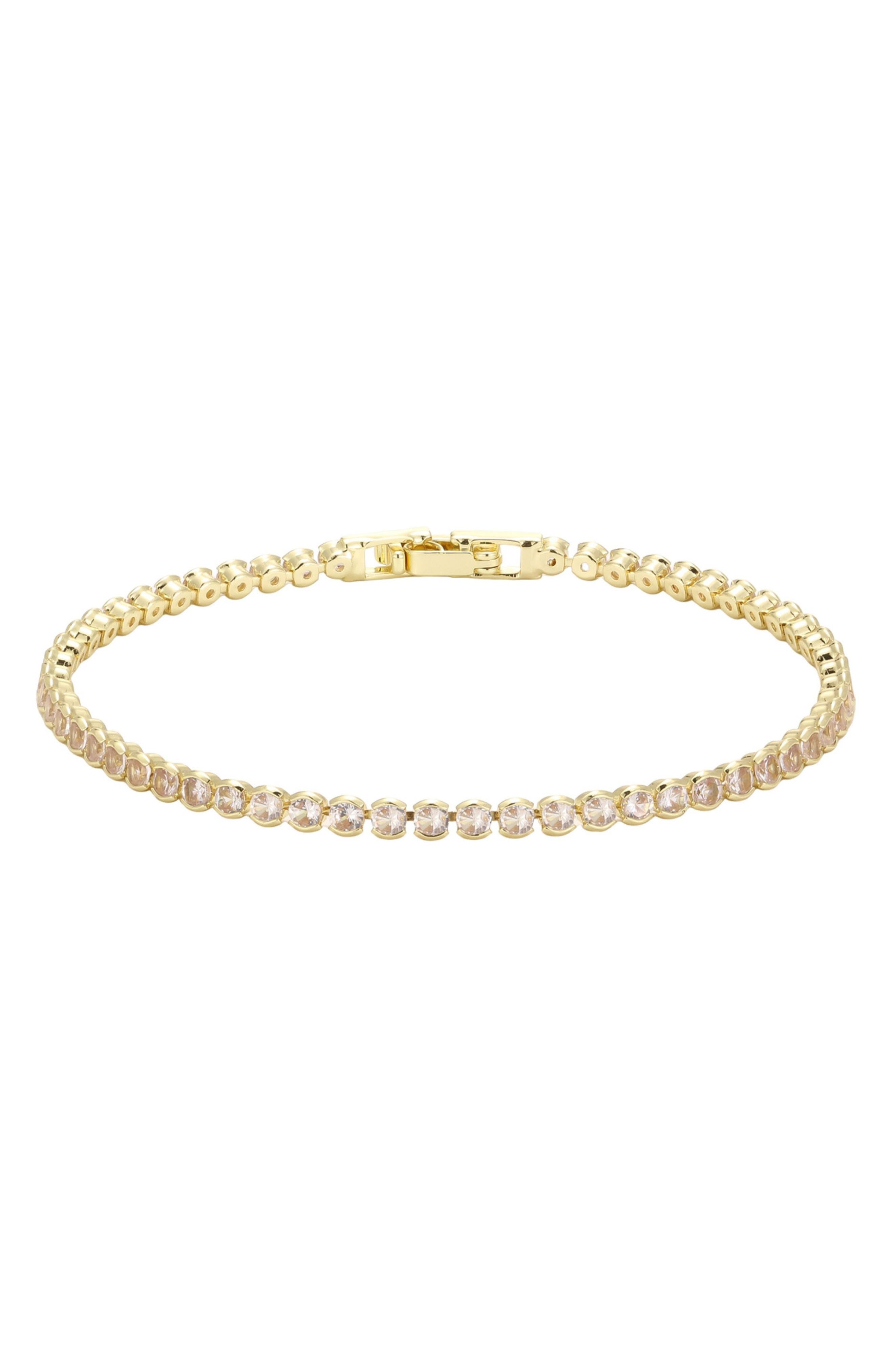 Rounded Bezel Cubic Zirconia Tennis Bracelet