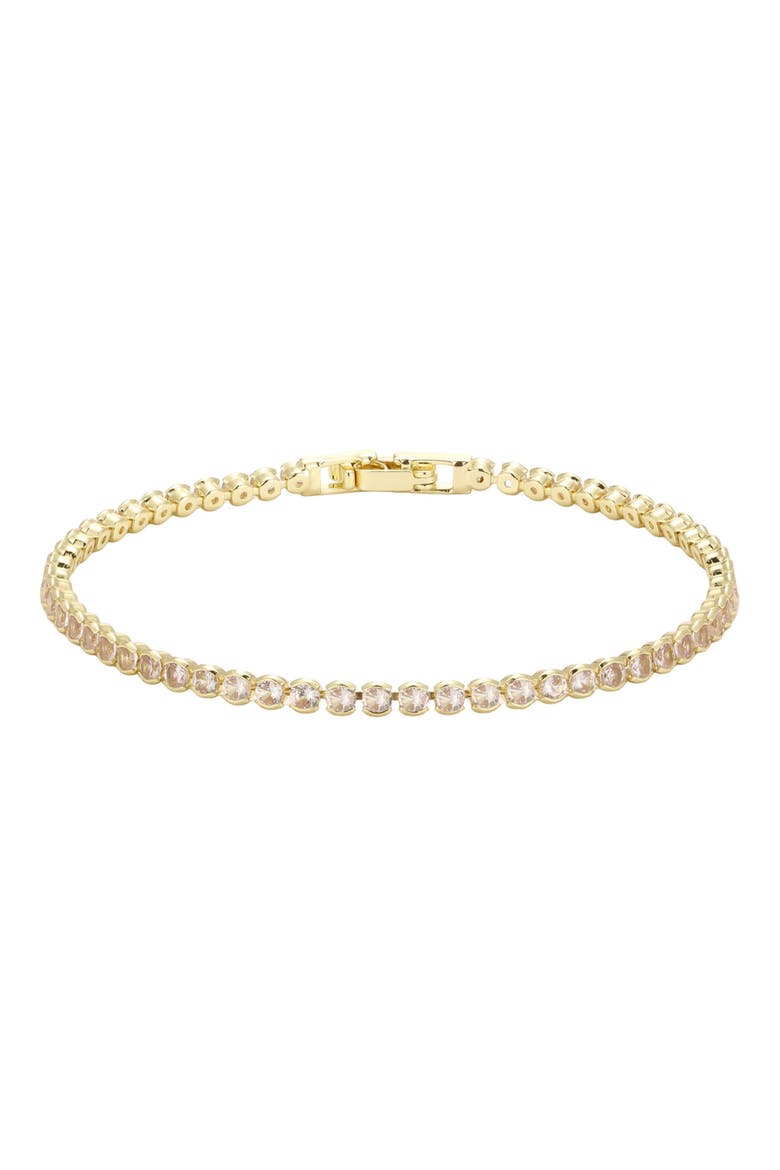 Rounded Bezel Cubic Zirconia Tennis Bracelet, Main, color, GOLD