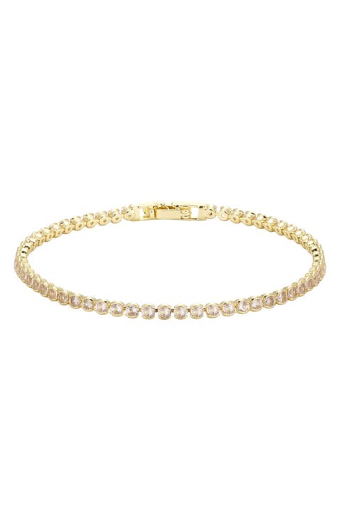 Rounded Bezel Cubic Zirconia Tennis Bracelet