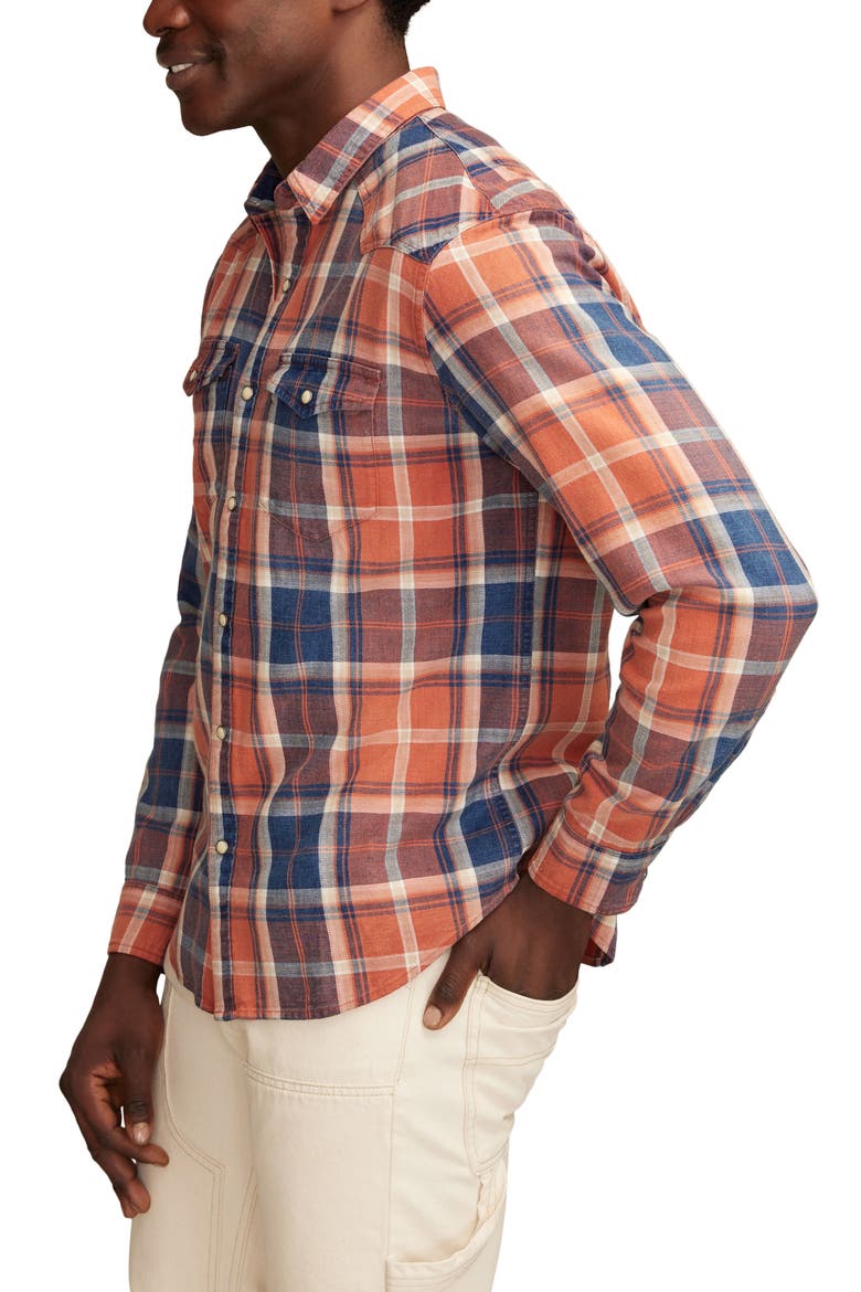 Plaid Snap-Up Western Shirt, Alternate, color, ORANGE/BLUE MULTI