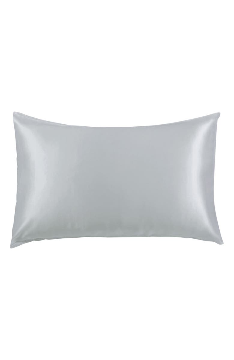 MELANGE HOME 100% Pure Mulberry Silk Pillow Case, Main, color, Silver
