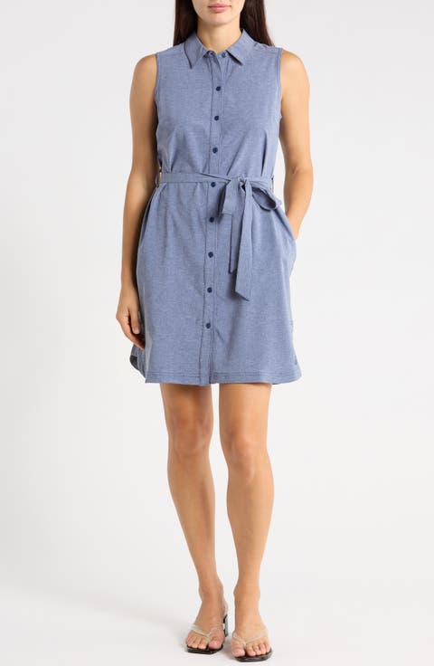 Alicia Chambray Sleeveless Shirt Dress