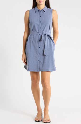 Alicia Chambray Sleeveless Shirt Dress