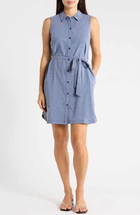 Alicia Chambray Sleeveless Shirt Dress