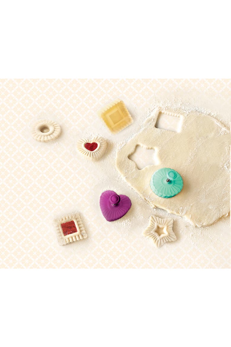 Plunger Style Thumbprint and Linzer Cookie Cutters, 4 Piece Set, Alternate, color, Multicolor