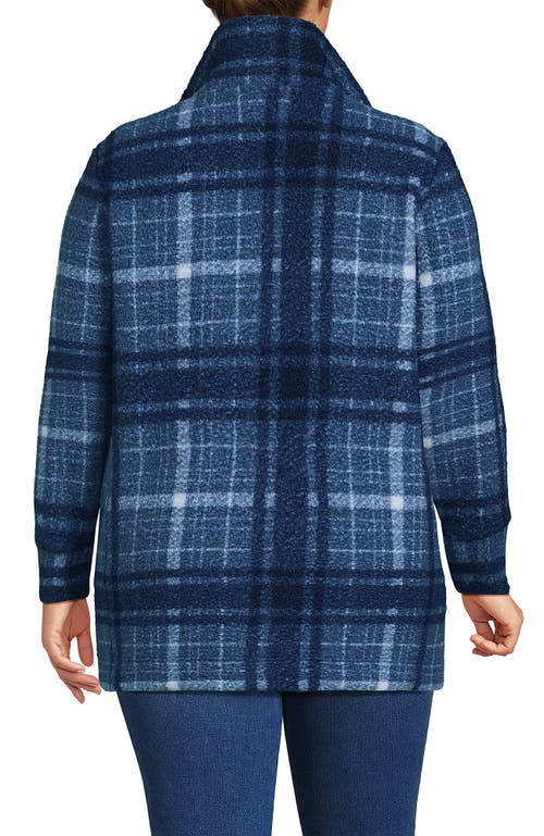 Lands' End Boucle Fleece Coat In Blue