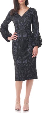 JS Collections Lela Blouson Sleeve Cocktail Dress