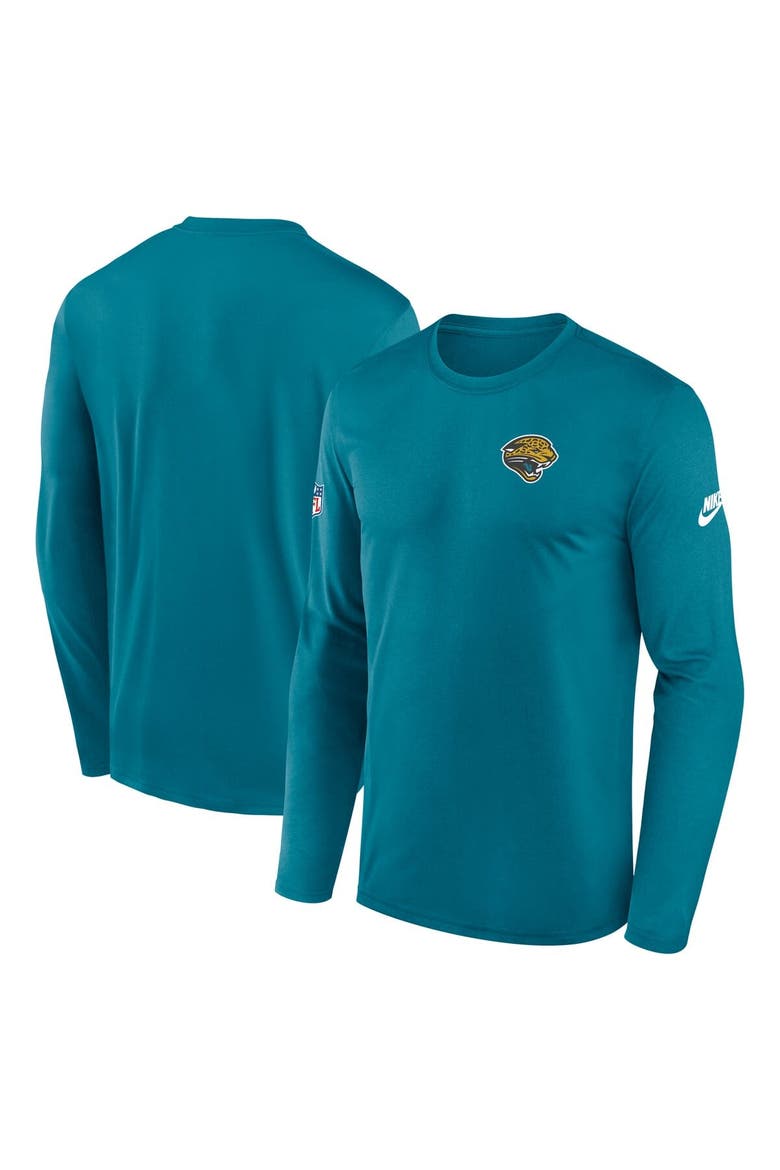 Men's Nike Teal Jacksonville Jaguars Legend Small Logo Performance Long Sleeve T-Shirt, Alternate, color, Teal