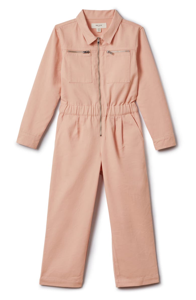 Reiss Kids' Penelope Sr. Cotton Utility Jumpsuit, Main, color, 