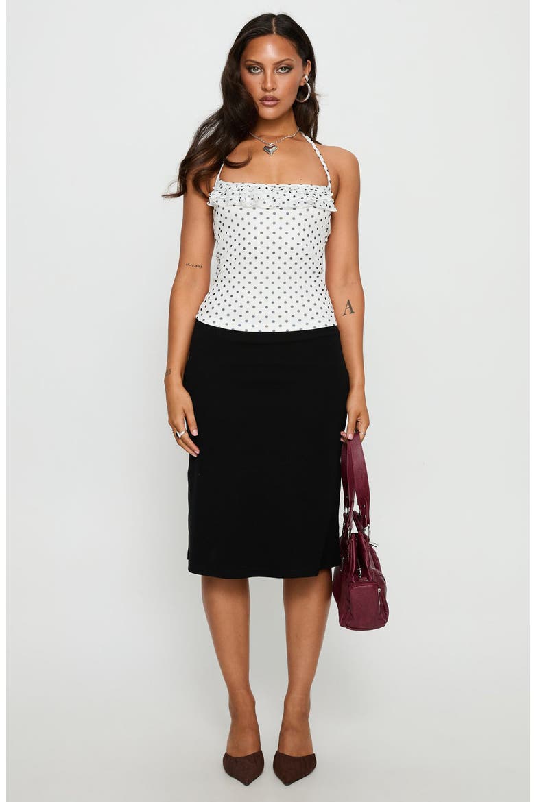 Days of Summer Dot Ruffle Halter Top, Alternate, color, WHITE POLKA DOT
