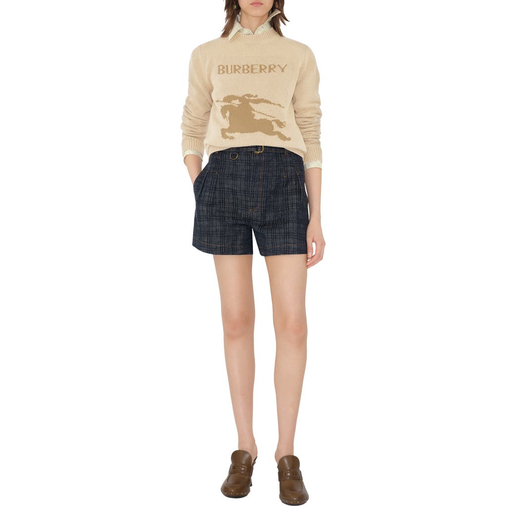 Burberry Ekd Wool-cashmere Crewneck Sweater In Brown