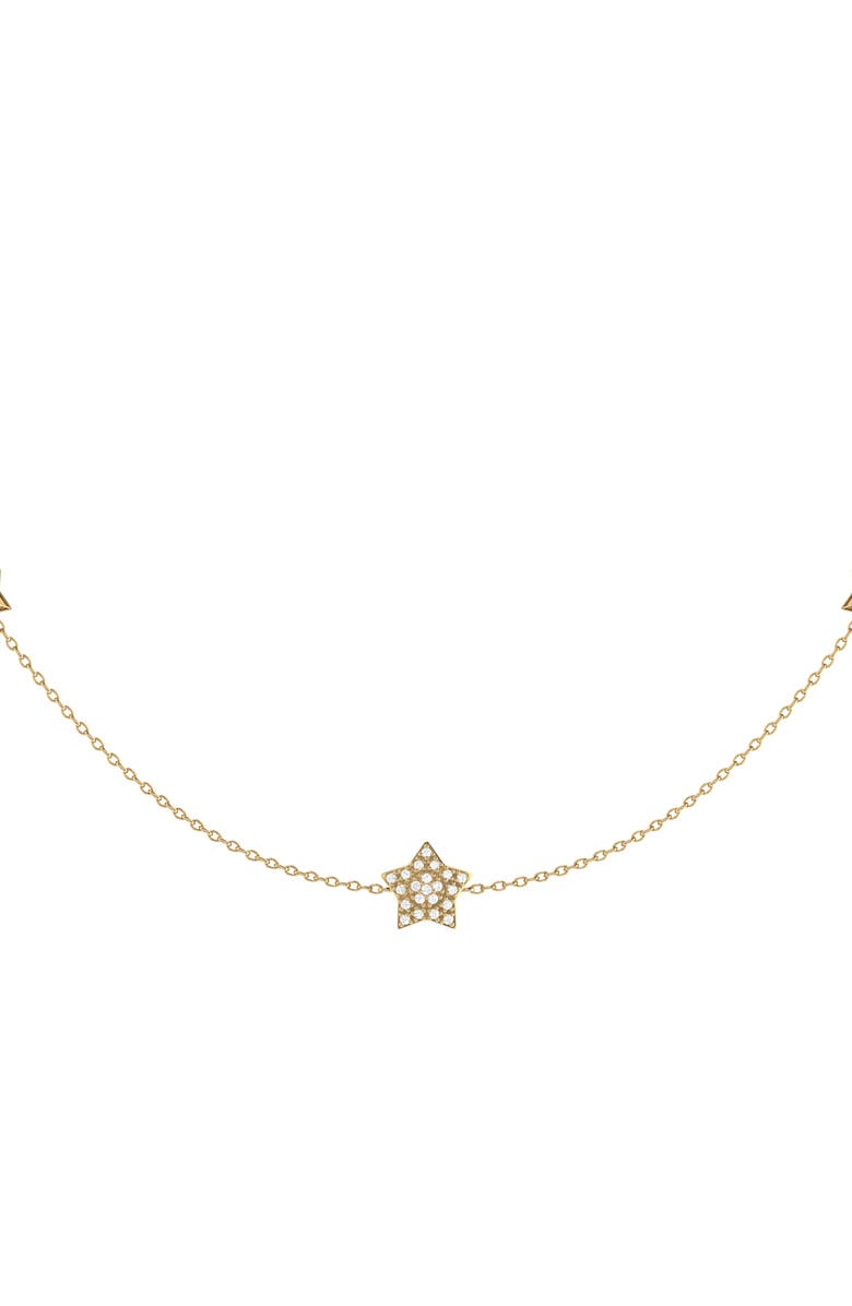 LuvMyJewelry Lucky Star Layered Sterling Silver Diamond Necklace, Alternate, color, 14Kt Gold Vermeil On Sterling