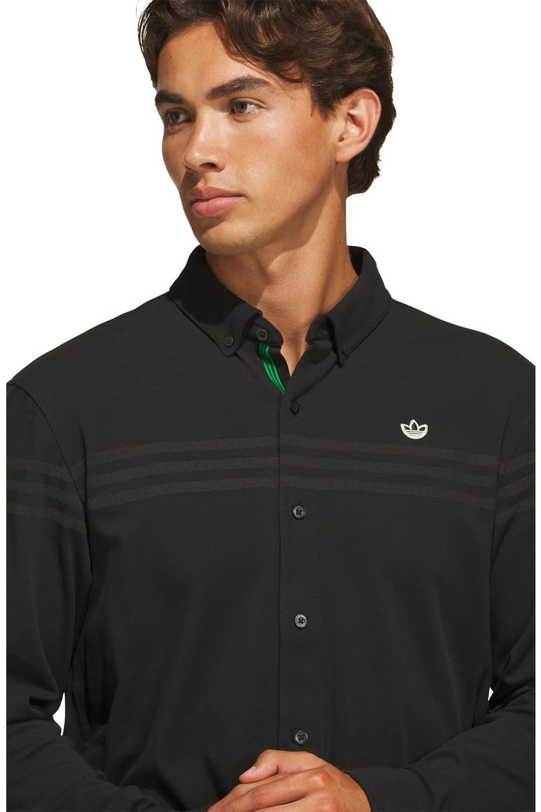 Originals Twistknit Long Sleeve Button Up Shirt, Alternate, color, BLACK