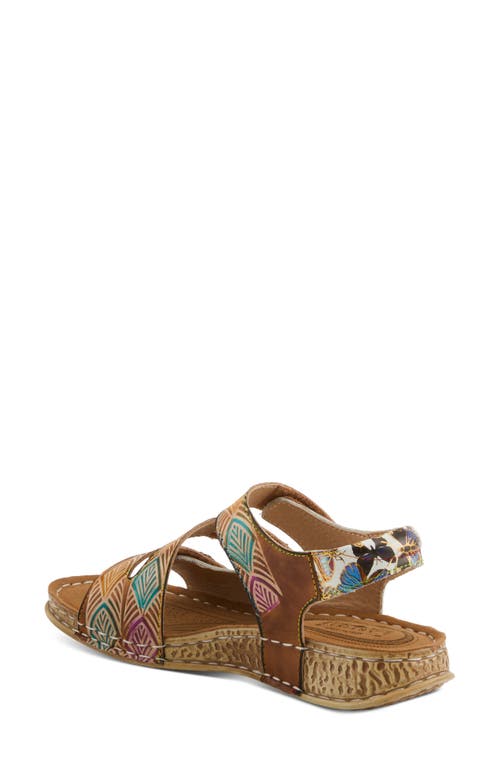 L'artiste By Spring Step Versa Slingback Wedge Sandal In Tan Multi