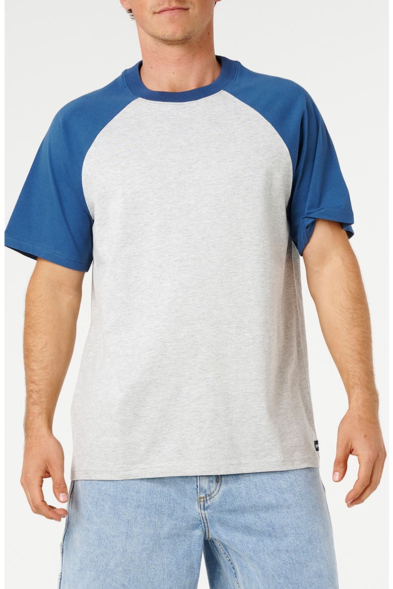 Classic Colorblock Raglan Sleeve Cotton T-Shirt, Main, color, GREY MARLE