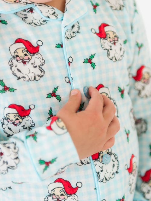 Rufflebutts Gender Inclusive Button Up Pajama Set In Blue