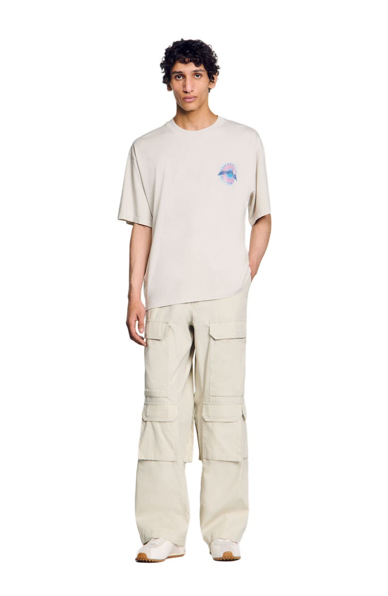 SANDRO Sun motif T-shirt, Alternate, color, 