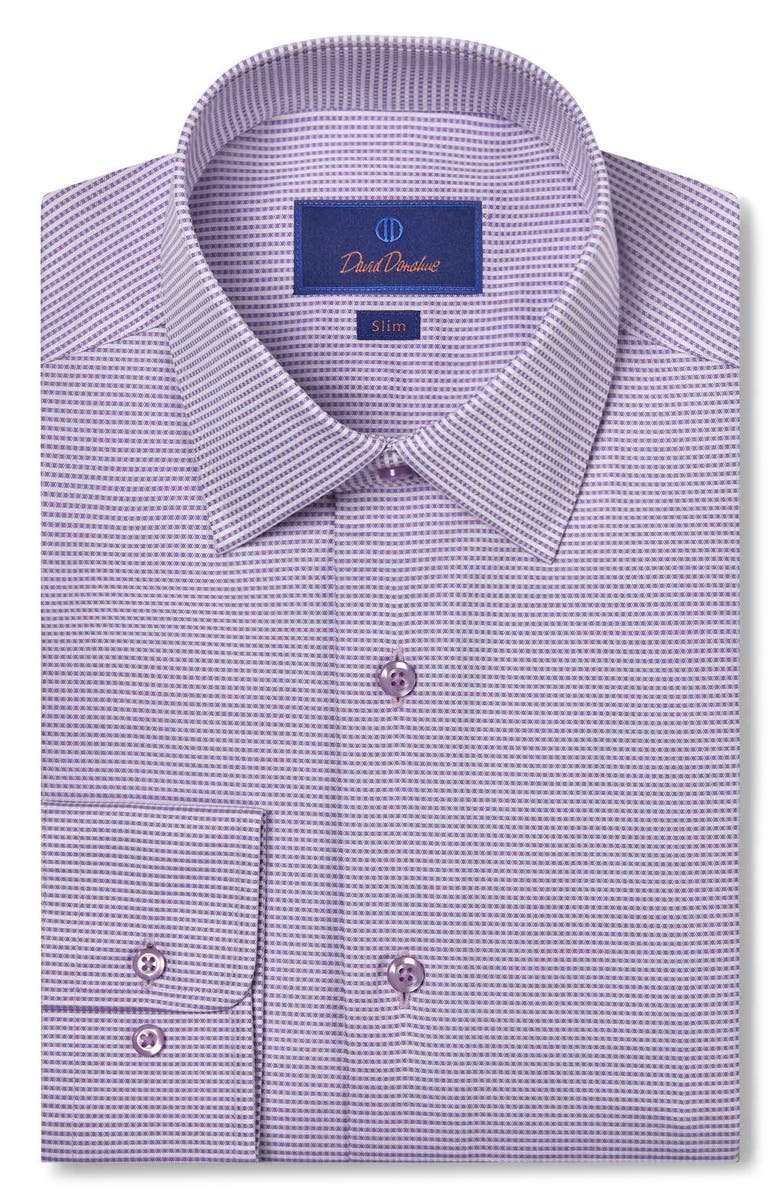 David Donahue Slim Fit Micro Dobby Dress Shirt, Main, color, 