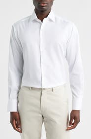 1863 by Eterna Modern Fit Micropattern Non-Iron Cotton Dobby Dress Shirt