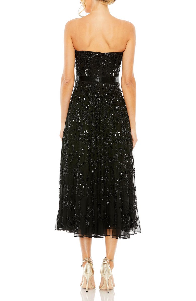 Mac Duggal Hand Embellished Strapless A Line Dress, Alternate, color, Black