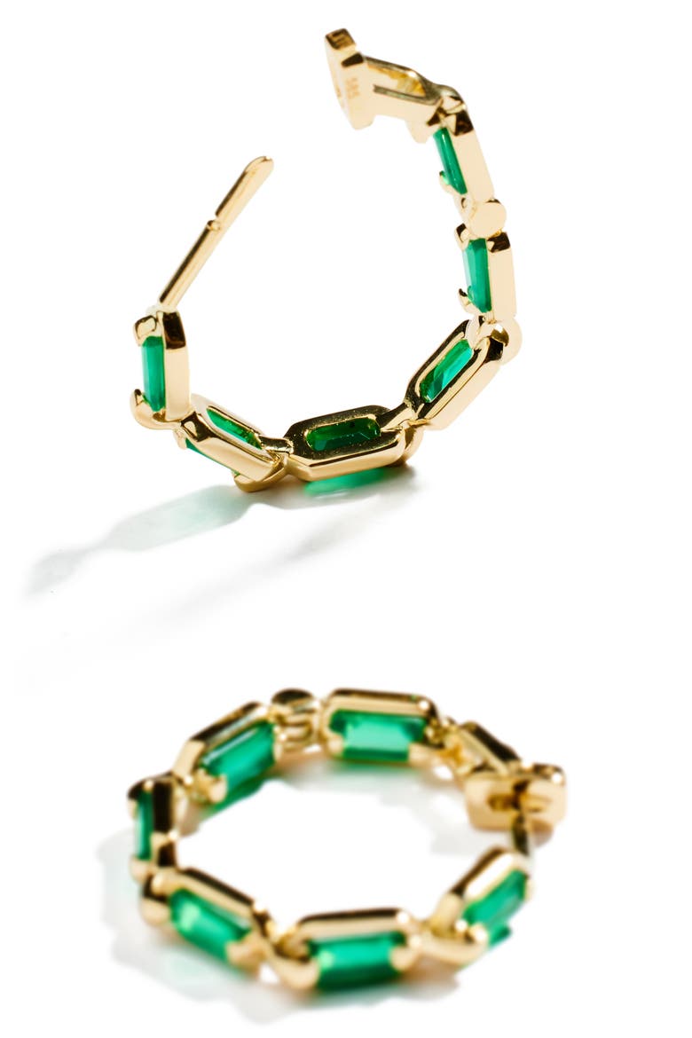 Generosity Agate Hoop Earrings, Alternate, color, GREEN