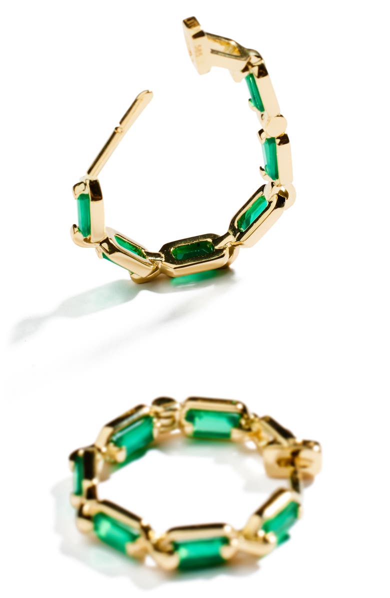 LITO Generosity Agate Hoop Earrings, Alternate, color, Green